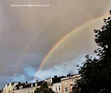 rainbow over lehmweg herbst in hamburg